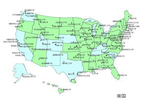 美国大学高清地图-美国大学分布图高清中文版美国名校分布图中文版