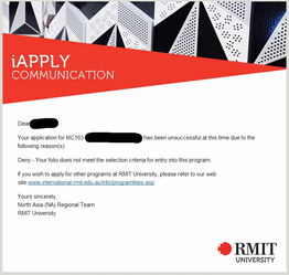 rmit申请会不会被拒绝-RMIT关闭申请的专业