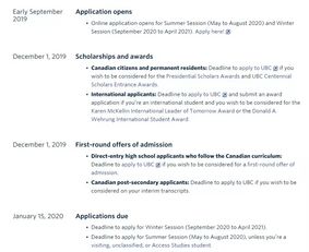 ubc申请截止-2021年大学申请截止日期