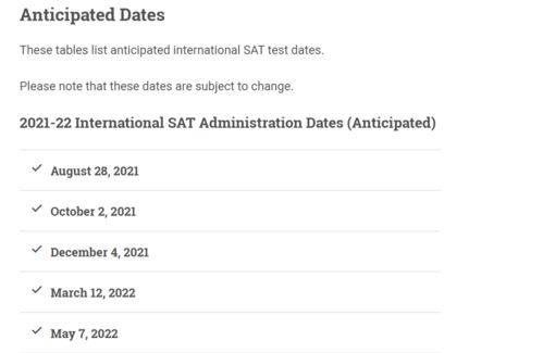 2021sat报名时间-2021年SAT全年考试时间汇总