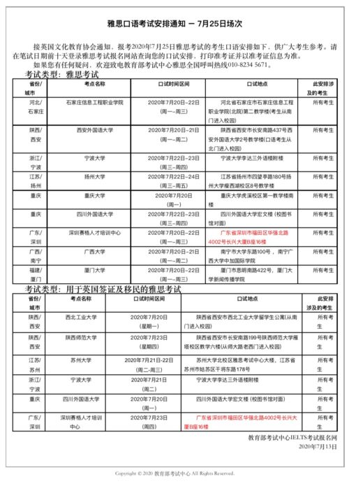 长沙雅思7月考试时间-2021年7月湖南省长沙市雅思考试时间安排表