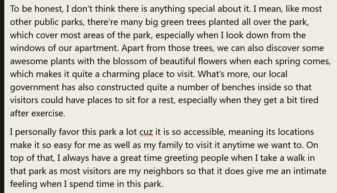 雅思口语介绍一个公园-雅思口语第二部分