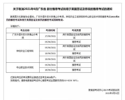 2021雅思考试考点广东省-2021年6月广东省部分雅思考试取消