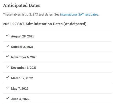 2021年5月美国sat考试-2021年5月亚太/北美SAT出分