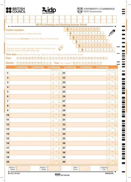 雅思考试答题卡2020-雅思考试答题纸下载