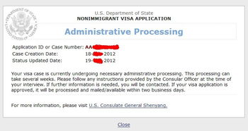 美国签证邮寄状态-收到使馆邮件确认签证通过