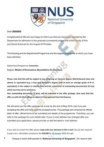 新加坡国立发offer顺序-恭喜X同学拿到offer
