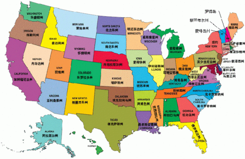 美国各大学分布地图-美国各大州的大学分布地图