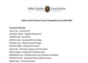 john locke论文竞赛入围名单-2021JohnLocke论文竞赛放题啦