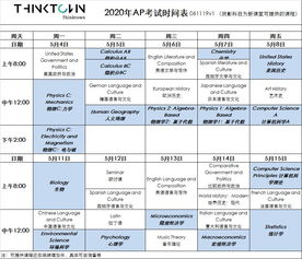 2020年ap考试时间安排表-2020AP考试时间安排表