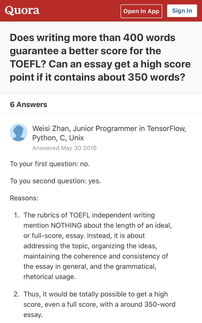 托福独立写作多少字合适-托福的独立写作需要写多少字