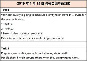 2019托福真题口语-2019年7月6日托福口语真题回忆