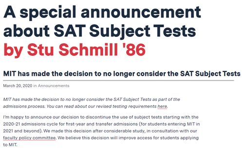 MIT需要SAT吗-MIT对SAT的要求「环俄留学」